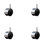 2 Inch Floor Safe Hooded Twin Wheel Caster Grip Ring Stem Set of 4