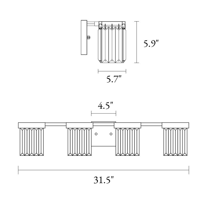 Barela 4 - Light Dimmable Vanity Light