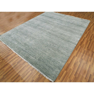 Tapis unique gris noué à la main nouvel âge 8 x 10 pi Vananh One-of-a-Kind
