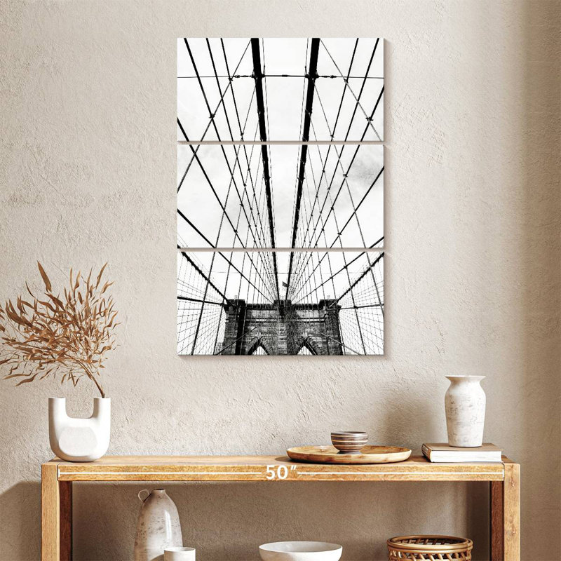 Pont Masam Brooklyn en noir et blanc, H 38 po x l 24 po