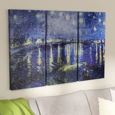 Starry Night over the Rhone' by Vincent van Gogh Print Multi-Piece Image on Wrapped Canvas -  Vault W Artwork, CHLH1890 25898275