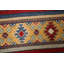 Tapis oriental rayé à motif géométrique Kazak 5 x 7