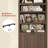 81" Tall Arched Cabinets, Bookcase With Storage, Walnut-1935182987