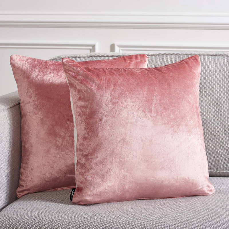 Cotton Blend Throw Pillow, 18" H x 18" W, Pink