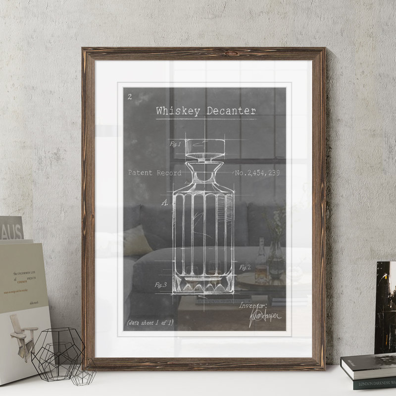 «Barware Blueprint VII» par Paul Cezanne - reproduction d'art encadrée, H 30 po x l 22 po x P 1,25 po, Papier encadré moka