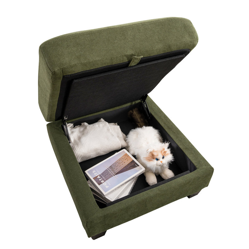 Canapé modulaire en coin avec canapé et repose-pieds 122,8 po, Vert forêt, H 34,3 po x l 122,8 po x P 91,7 po