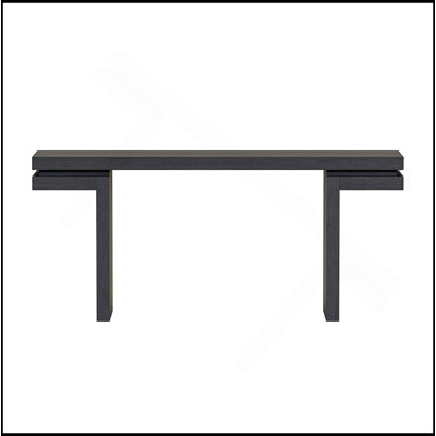 Console très large en placage de bois véritable de 66 po, canapé minimaliste derrière le canapé pour l'entrée, le couloir, le salon, le bureau personnel, noir