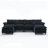 Modular Sofa,U Shaped Cloud Couch Comfy Set ,6-Seater, 2 Armrest Pillows,Convertible Sectional Couch, Living Room,Apartment, (2 Movable Ottoman)-44826981