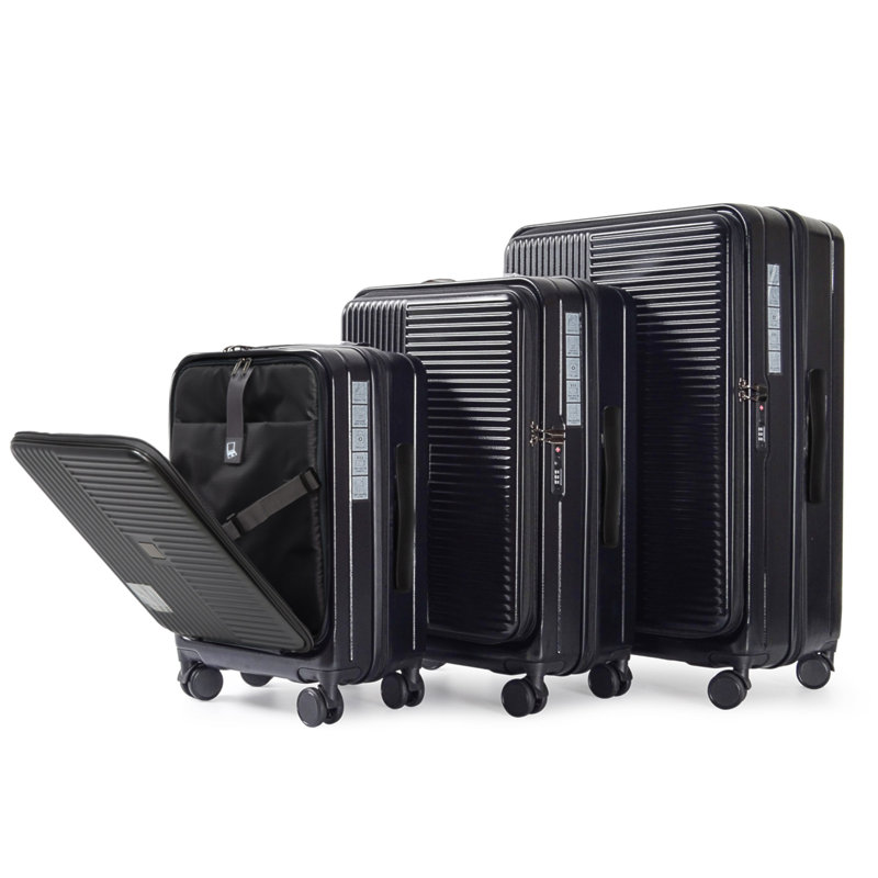Luggage,With Front Opening,TSA Approved Lock,Hardshell Suitcase, Black