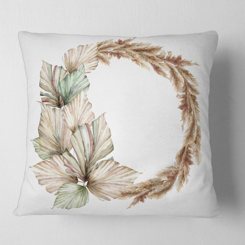 Floral Throw Pillow, 16" x 16"