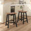 Tabourets de cuisine en bois à hauteur de comptoir 2 pièces pour la petite ferme rustique TopMAX Farmhouse, noyer et noir