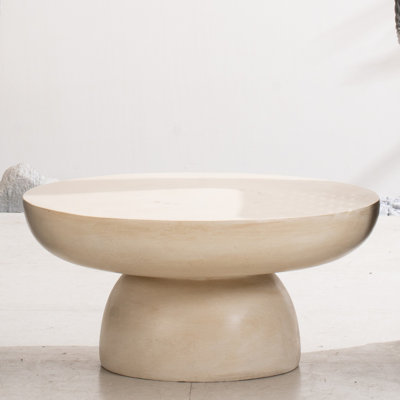 27.55" Round Cofffe Table With Pedestal Base
