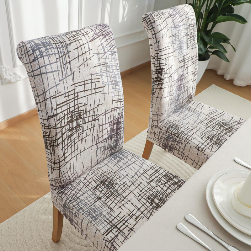 Ensemble de 6 housses de chaise de cuisine extensibles à motifs 6 pièces