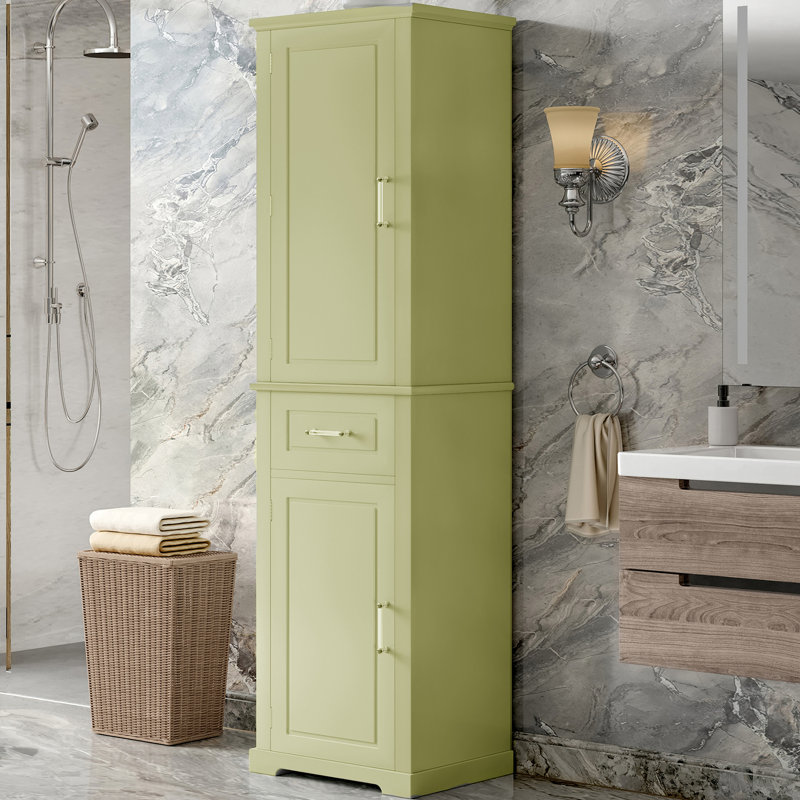 Armoire de cuisine de 72,1 po de hauteur avec tiroir, Vert