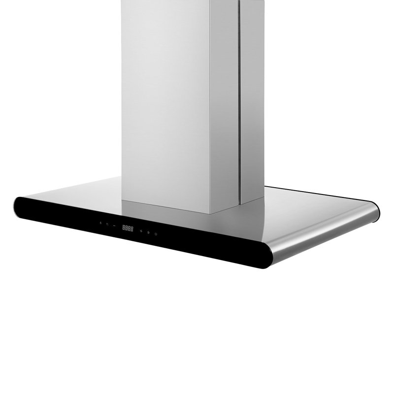Empava 35.43 " W Stainless Steel 400 CFM Convertible Island Range Hood with Baffle Filter