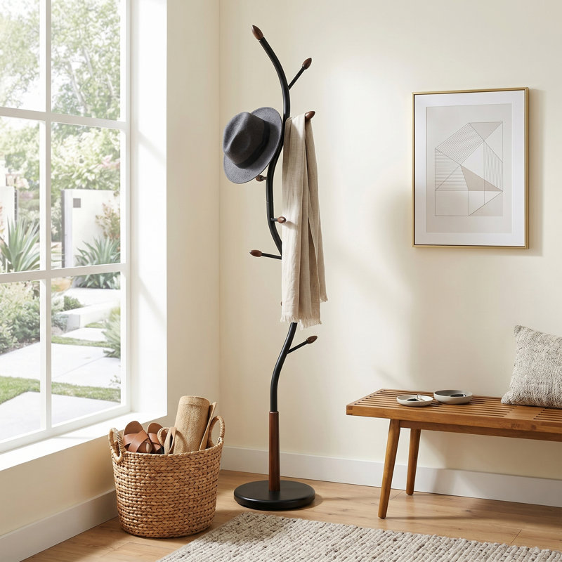 Gerlien Standing Coat Rack, Black