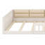 Lit plateforme tapissier avec garde-corps et coussin-434689283
