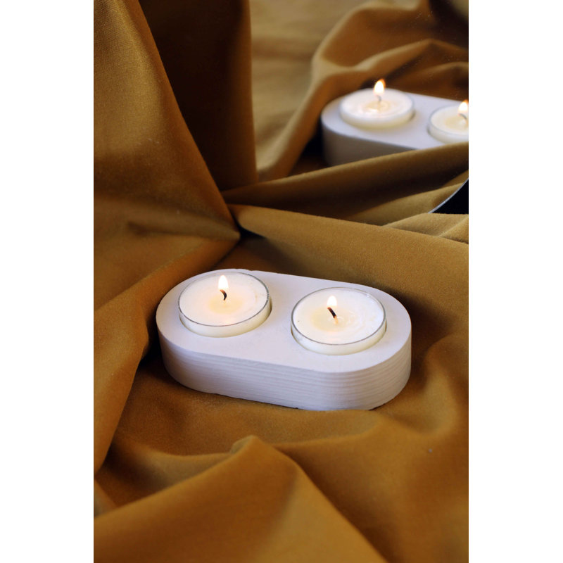 Concrete / Cement Tabletop Tealight Holder, Grey