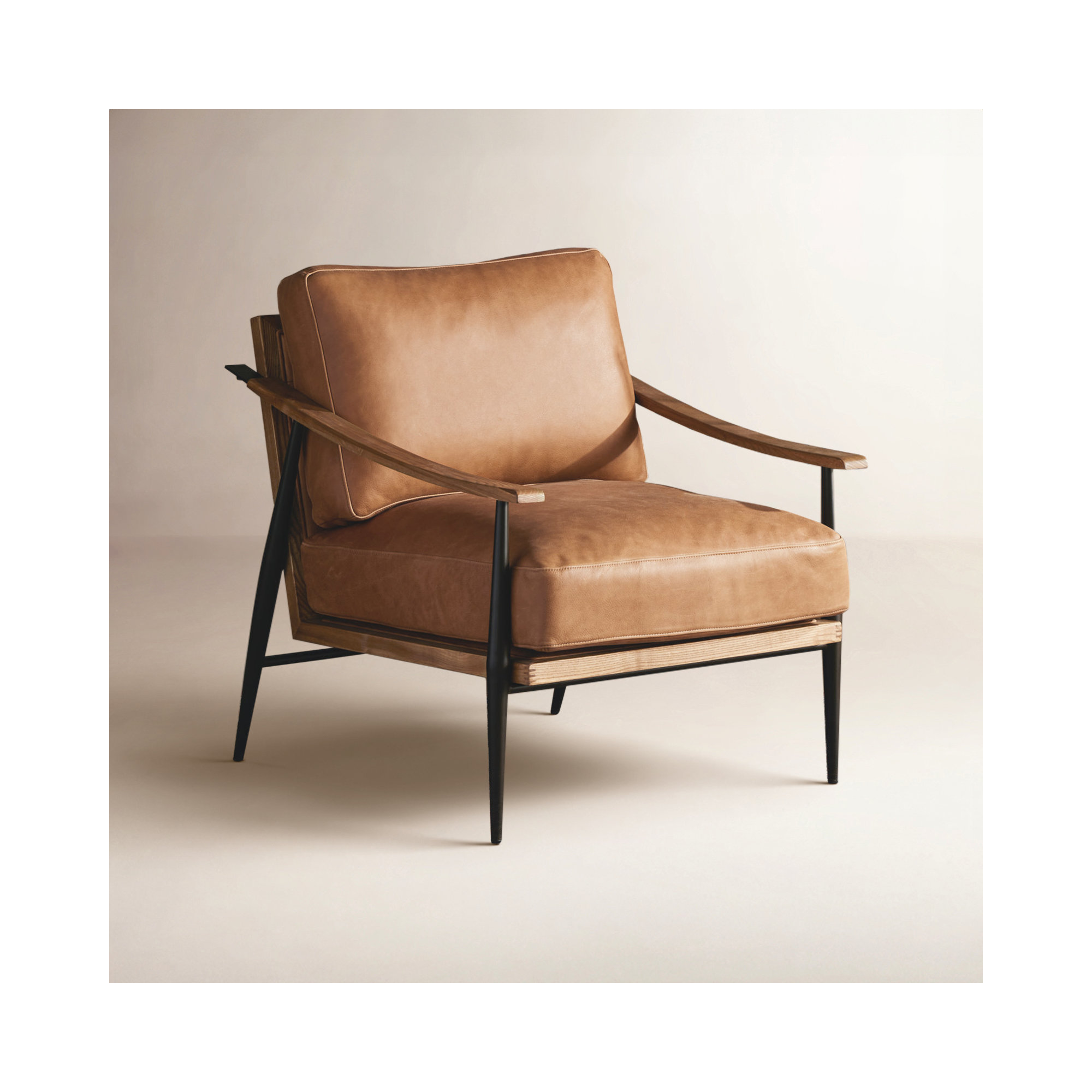 Paralimni Club Armchair, Palermo Cognac Genuine Leather