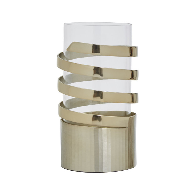 Tia Aluminum Tabletop / Centrepiece Hurricane, 24cm H x 11cm W x 11cm D
