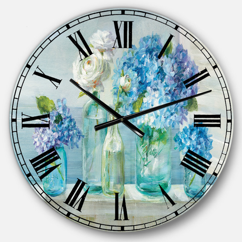 Coastl Flowers Bouquets - Horloge murale bord de mer, Moyen