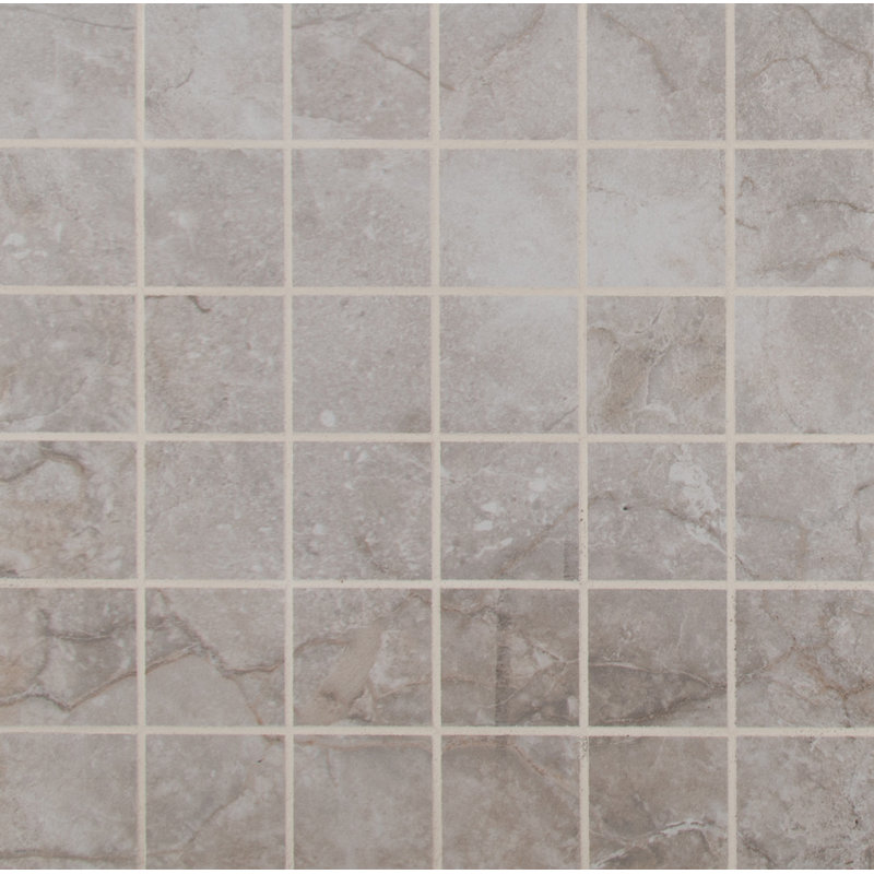 Carreau de mosaïque en céramique mat pour mur et plancher 12 po x 12 po Ansello, Grisa