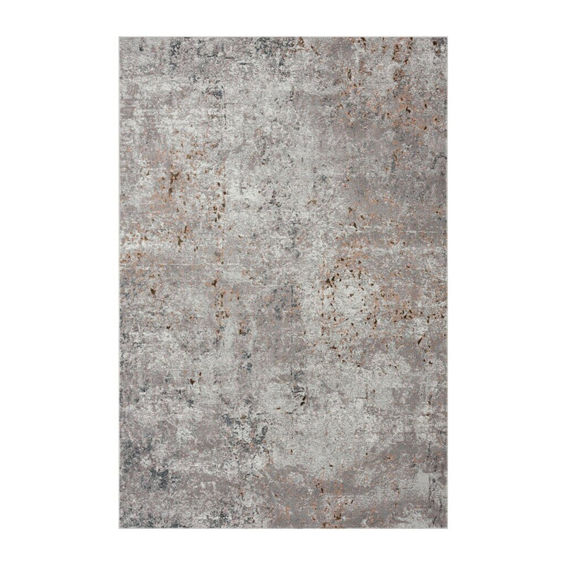 Modern Abstract Speckled Gray 5' x 7' Synthetic Area Rug