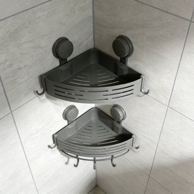 2-tier Shower Corner Shelf, Self-adhesive Shower Corner Shelf, Storage Rack