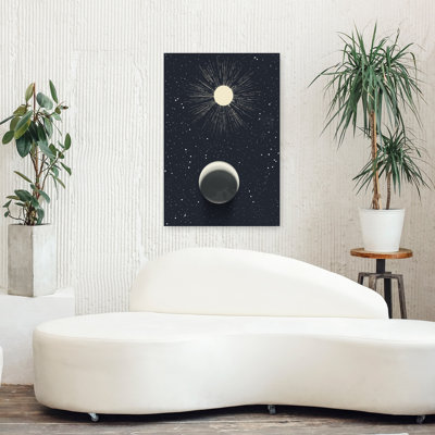 Celestial Sun Moon Minimalist Abstract Landscape Nature Wall Art Print