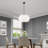 5 Light Bronze Pendant Chandelier With Hand Crafted Off-White Fabric Hardback Shades-2023290077