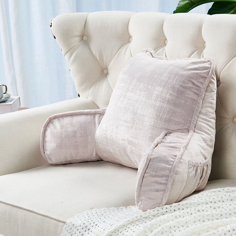 Housse et insert de coussin de lit texturé en velours, Rose tendre