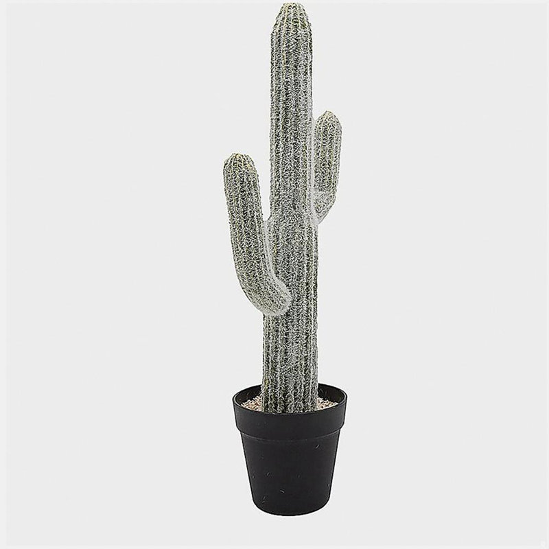 8x5x24.5"H Artificial Saguaro Cactus in Black Pot