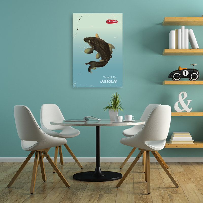 Serene Japanese Koi Contemporary Wall Art Print, 91.44cm H x 60.96cm W