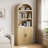 Bookcase 5 Shelf Arched Bookshelf, 72'' Tall Bookcase Farmhouse Display Storage Rack Wooden Bookshelves-1243156642
