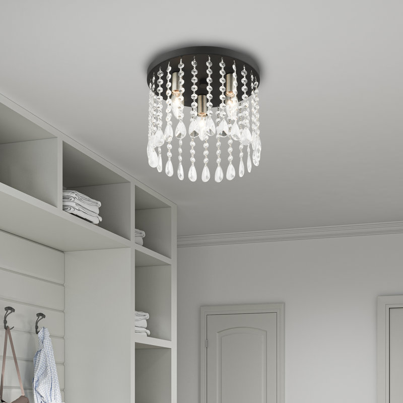Plafonnier encastré 3 lumières 11 po, Noir