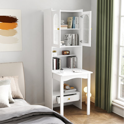 Table d'écriture pliable, armoire de bureau avec tablette et tiroir