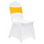 Stretch Spandex Housse de chaise pliante avec écharpes 50 ensembles housses dorées et blanches lavables pour un banquet de mariage