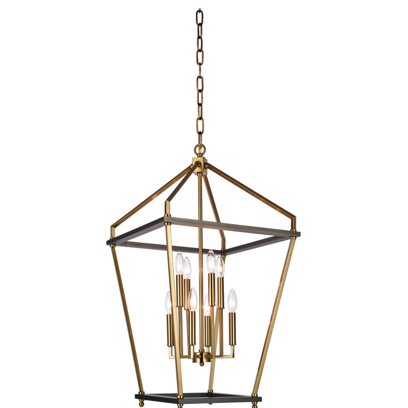 Luminaire suspendu géométrique 8 lumières lanternes Diez