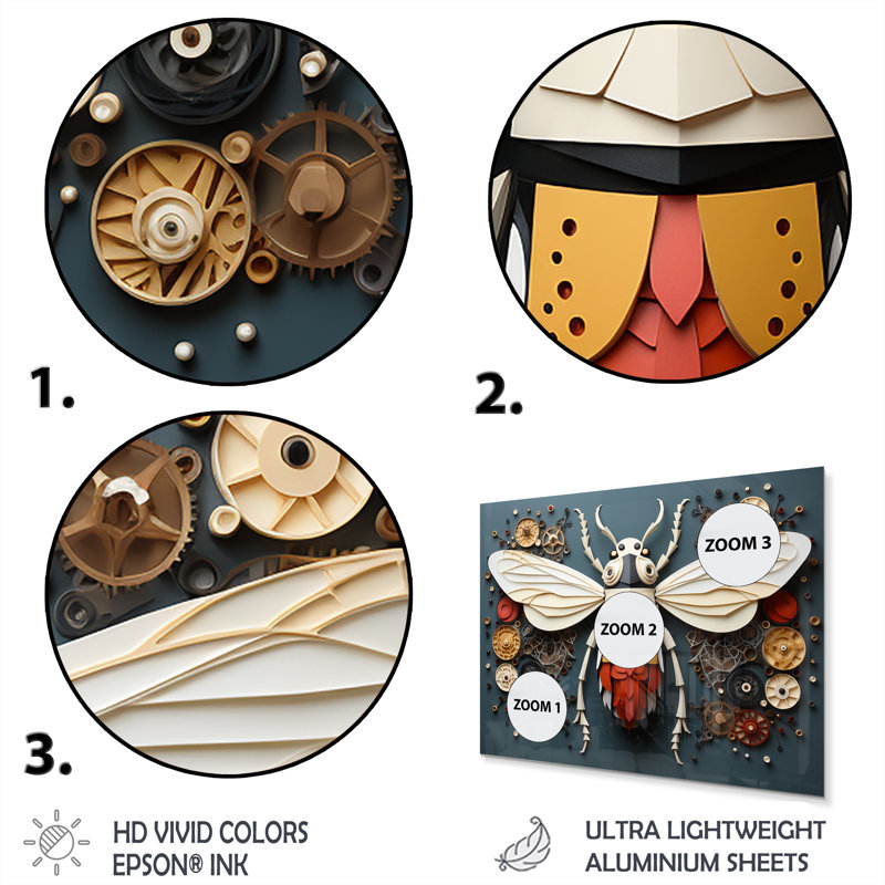 Design Art Insects Bugs Tiny Wonders I - Animals Metal Art Print Set ...