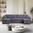 Konul  U-Shape Pull-out Sleeper Sectional Sofa with Double Storage Spaces-2063963056