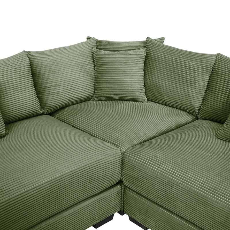 Canapé en velours surdimensionné Wilur Wilroy, Green