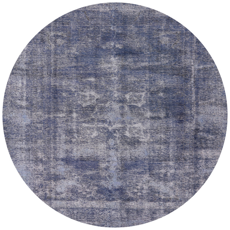 Tapis oriental beige / bleu Sanjuana, Rond 8 pi