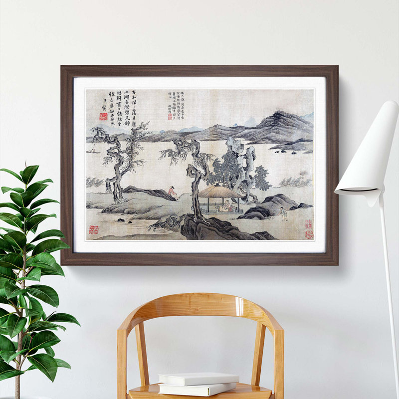 Landscape Vol.3 by Tang Yin - Picture Frame Painting Print, 36cm H x 48cm W x 2cm D, Walnut Framed