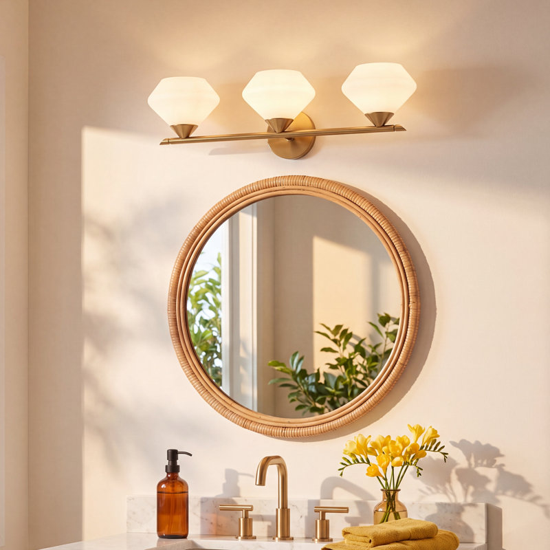 Junius 3 - Light Dimmable Vanity Light, Aged Brass