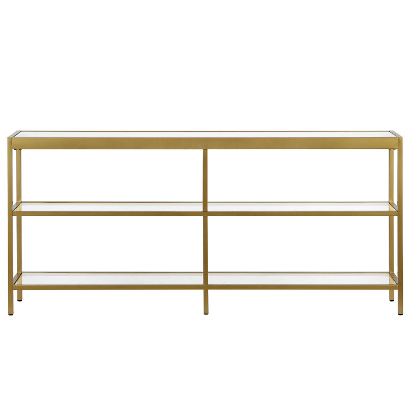  Alexis 64" Wide Rectangular Console Table in Brass, Brass, 29.5" H x 64" W x 12" D