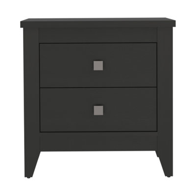 2-Drawer Nightstand Black Wengue