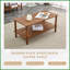 Table basse rectangulaire à 2 niveaux pour le salon - bois massif et amp; Panneau de fibres à densité moyenne, assemblage facile en 5 minutes, rangement ouvert Facile à nettoyer-806551622