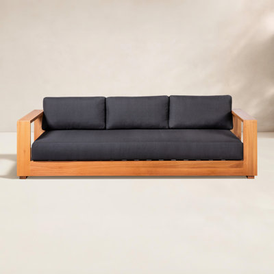 Leon 86.6" Wide Eucalyptus Patio Sofa