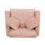 Chaise simple en velours côtelé rose avec dossier confortable et facile à assembler, pour économiser de l'espace sur le balcon-97158049