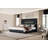 60.4" H Modern King Size Bed with Corduroy Upholstered Headboard & Fireplace,Black-1537769270-1537769268